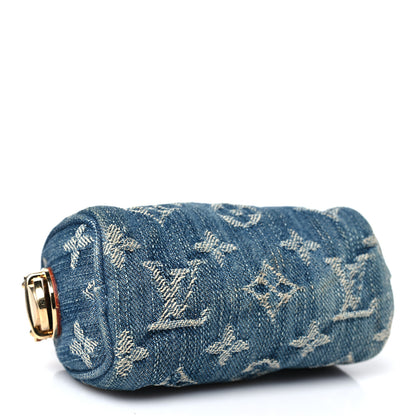 Louis Vuitton Monogram Denim Pochette Speedy PM Key Holder Blue 4 of 7