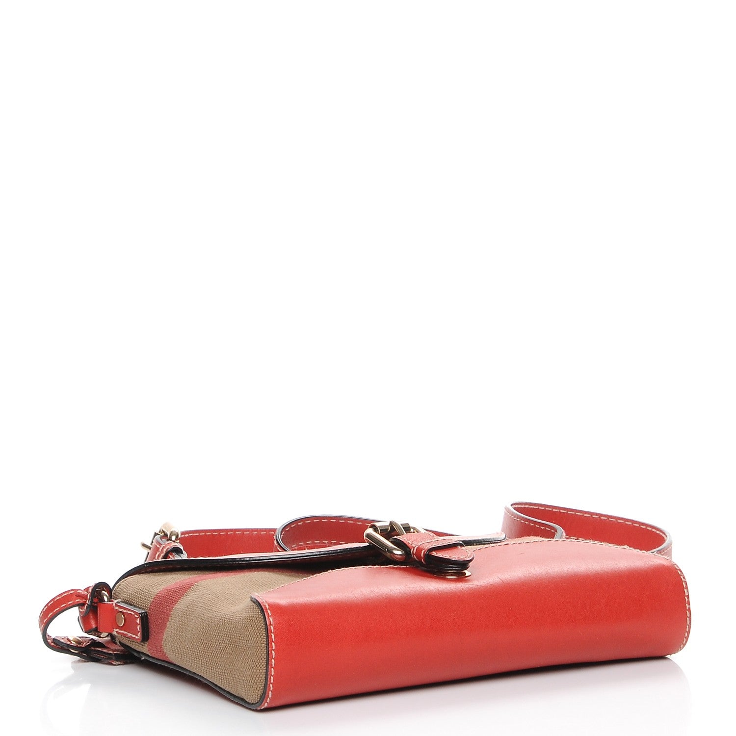 Burberry Canvas House Check Small Henham Crossbody Red 4 of 10