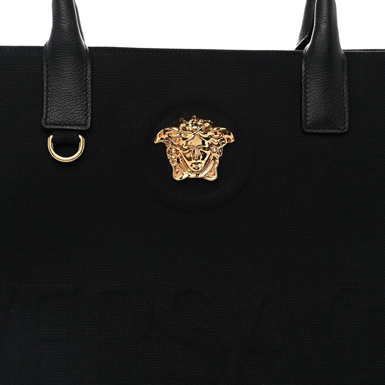 Versace Canvas Calfskin Large La Medusa Tote Bag Black 6 of 8