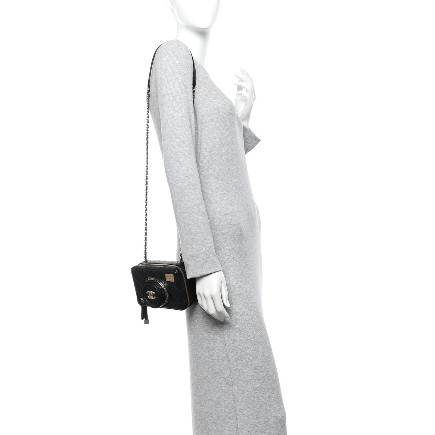 Lambskin Quilted Coco Click Bag Black