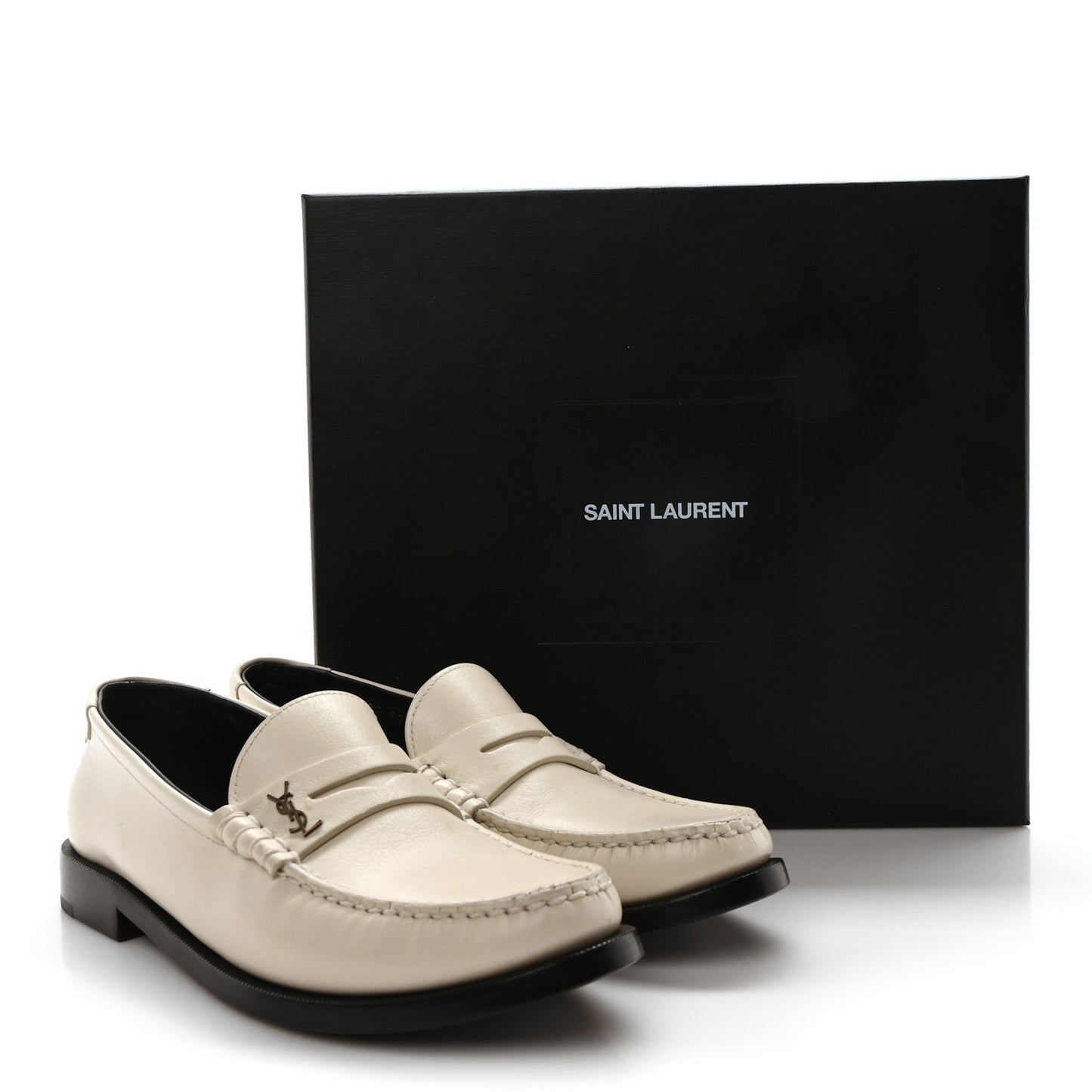 Calfskin Penny Loafers 37 Pearl