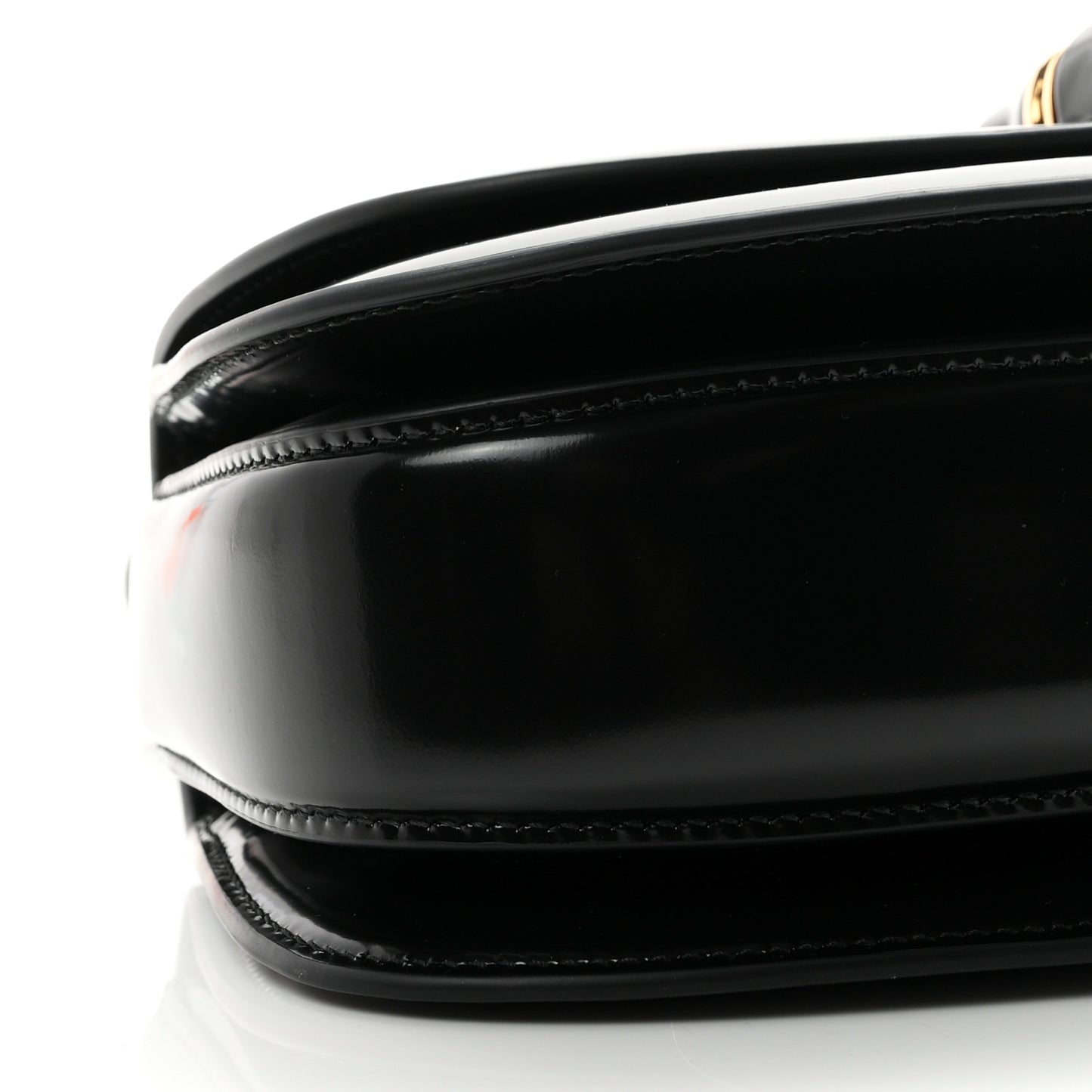 Shiny Polished Calfskin Medium Bamboo Diva Black