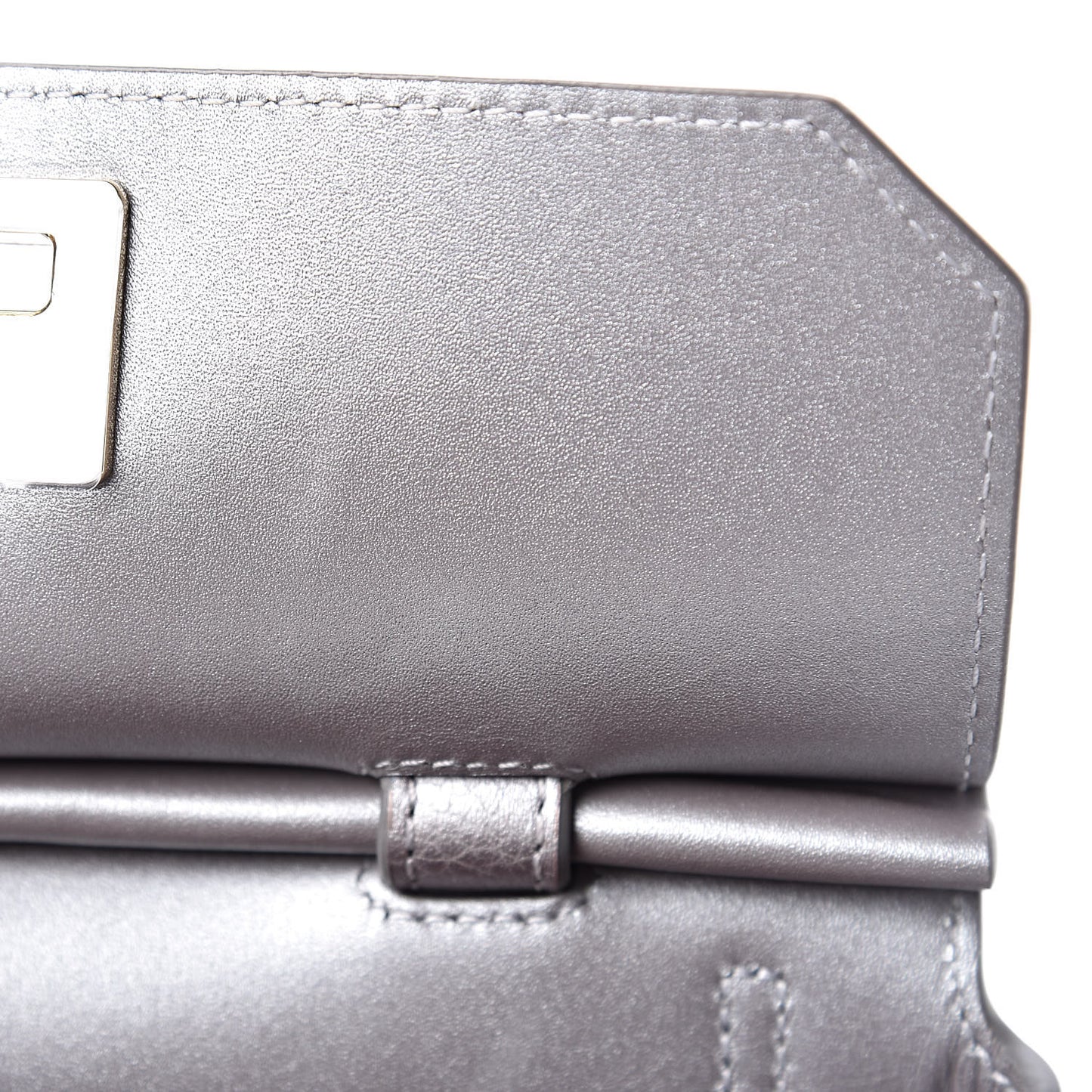 Metallic Grained Calfskin Mini Milla Crossbody Silver