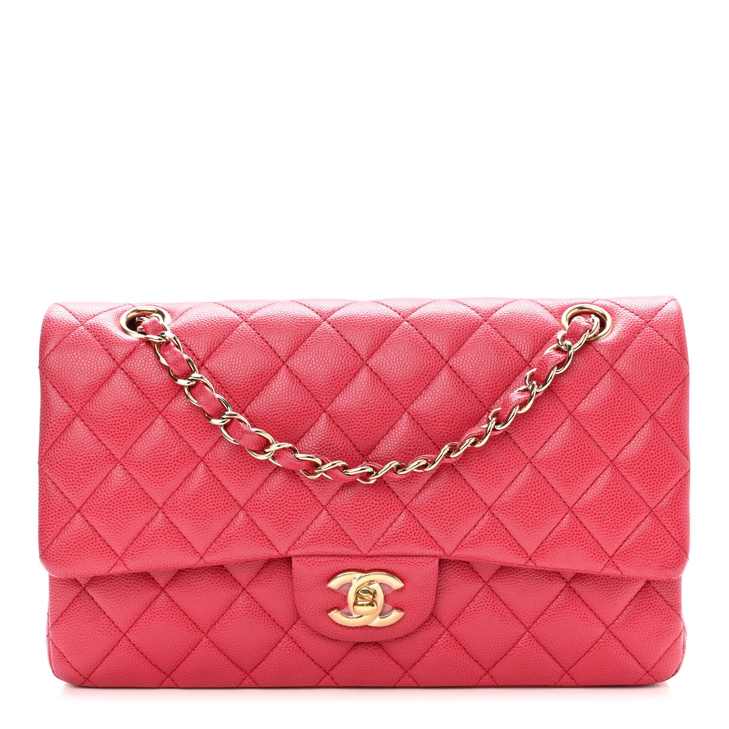 Chanel Caviar Quilted Medium Double Flap Dark Pink 1 of 10