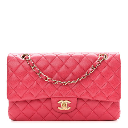 Chanel Caviar Quilted Medium Double Flap Dark Pink 1 of 10