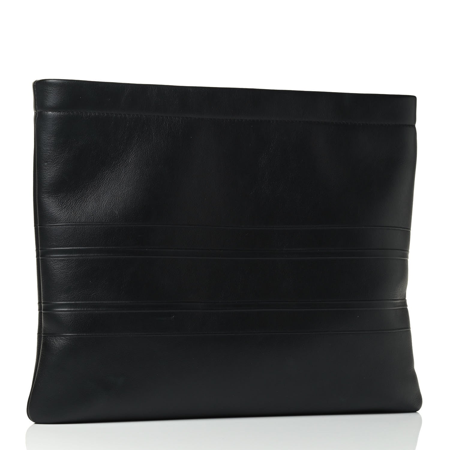 Christian Dior Calfskin Embossed Logo Zip Clutch Black 2 of 4