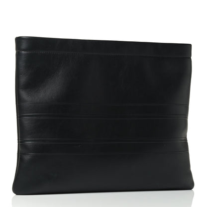 Christian Dior Calfskin Embossed Logo Zip Clutch Black 2 of 4
