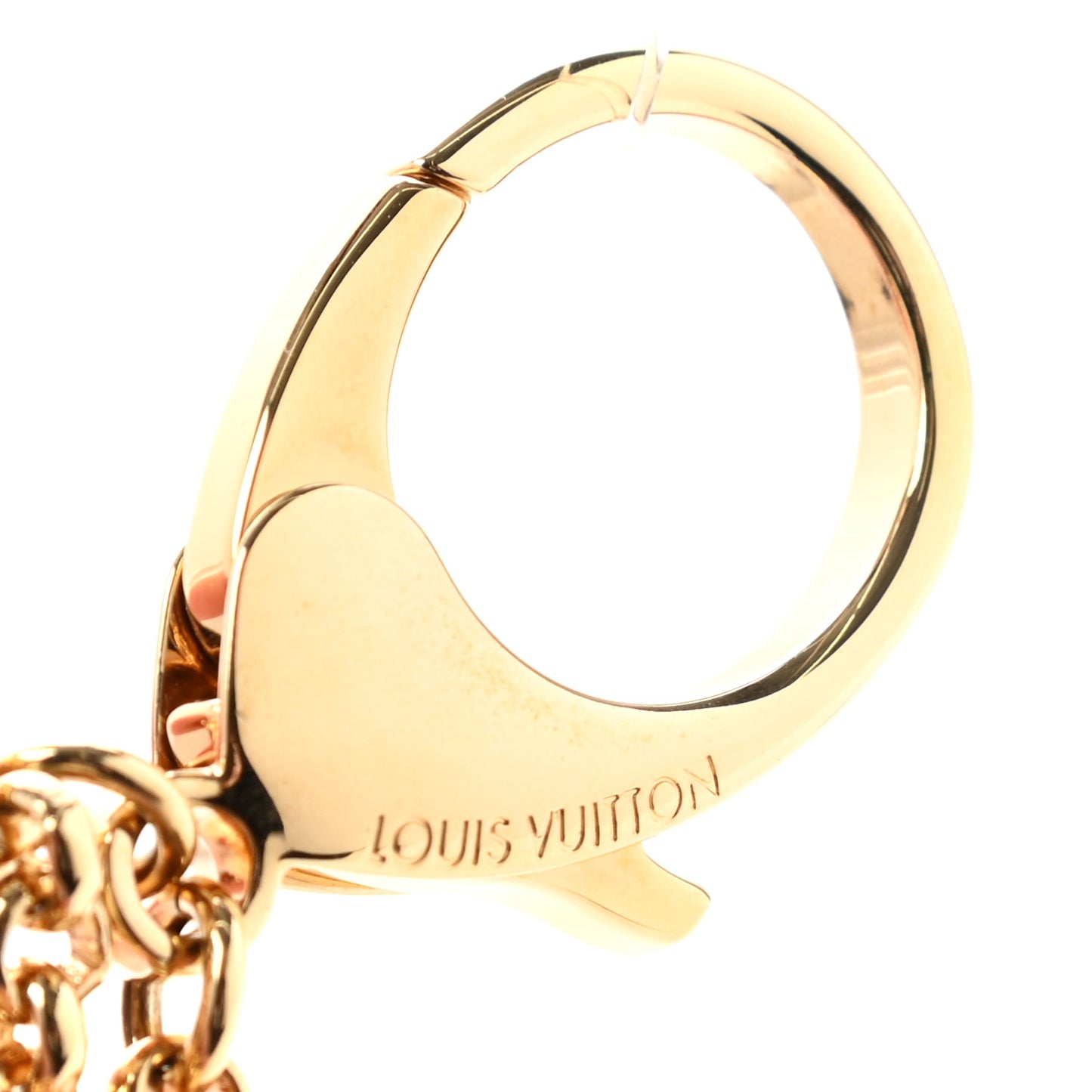 Metal Enamel Fleur De Monogram Bag Charm Dore