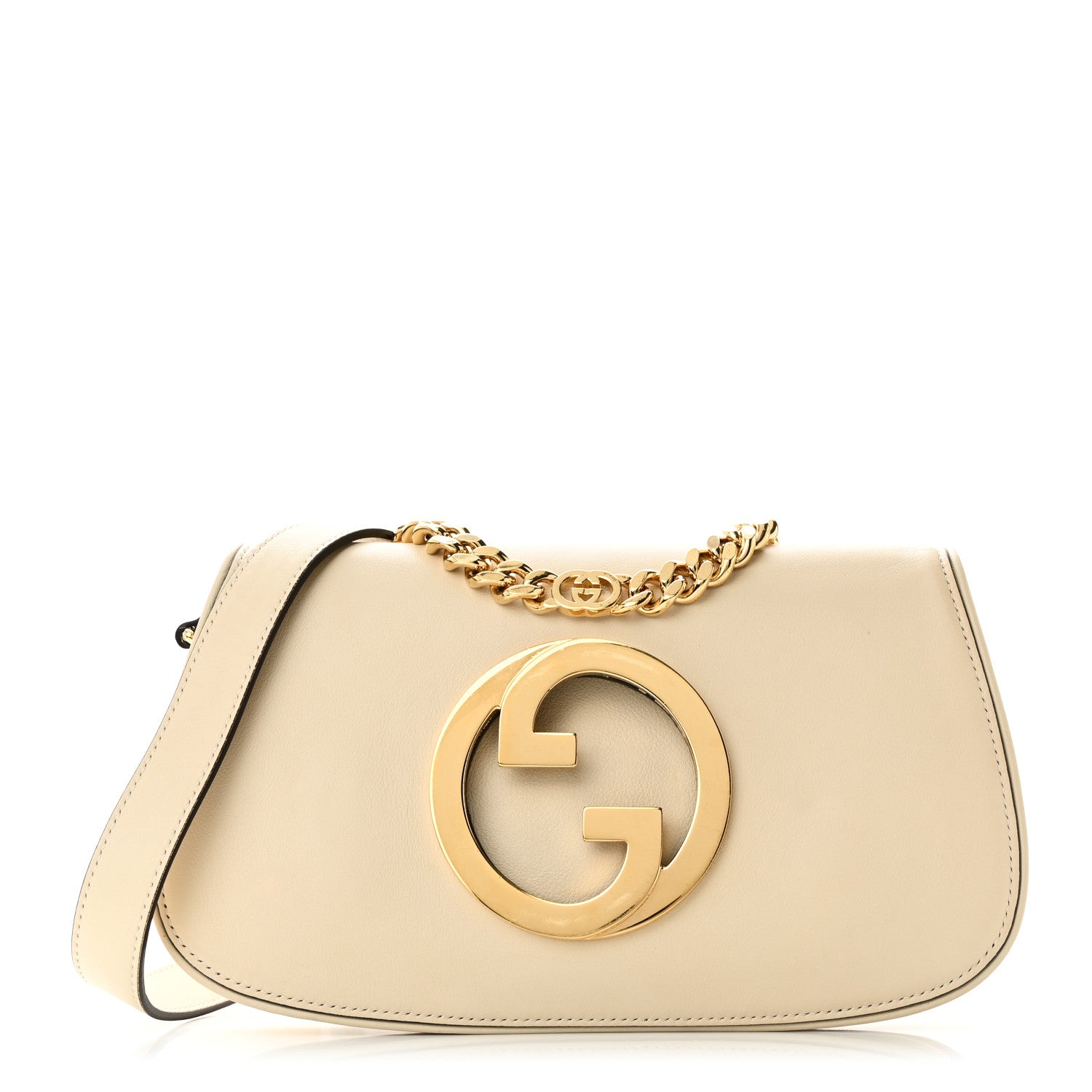 Gucci Roxy Calfskin Blondie Chain Shoulder Flap Bag Mystic White 1 of 13