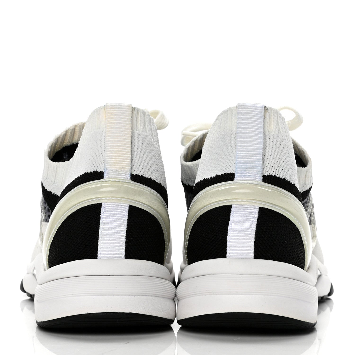 Chanel Fabric Suede Calfskin Stretch CC Sneakers 40 Beige Black 6 of 9