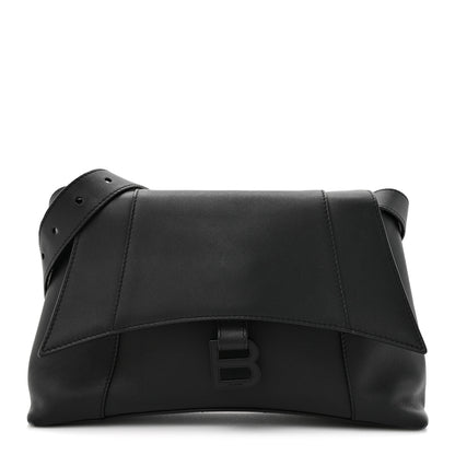 Balenciaga Semi Shiny Smooth Calfskin Monochrome Small Downtown Shoulder Bag Black 1 of 15