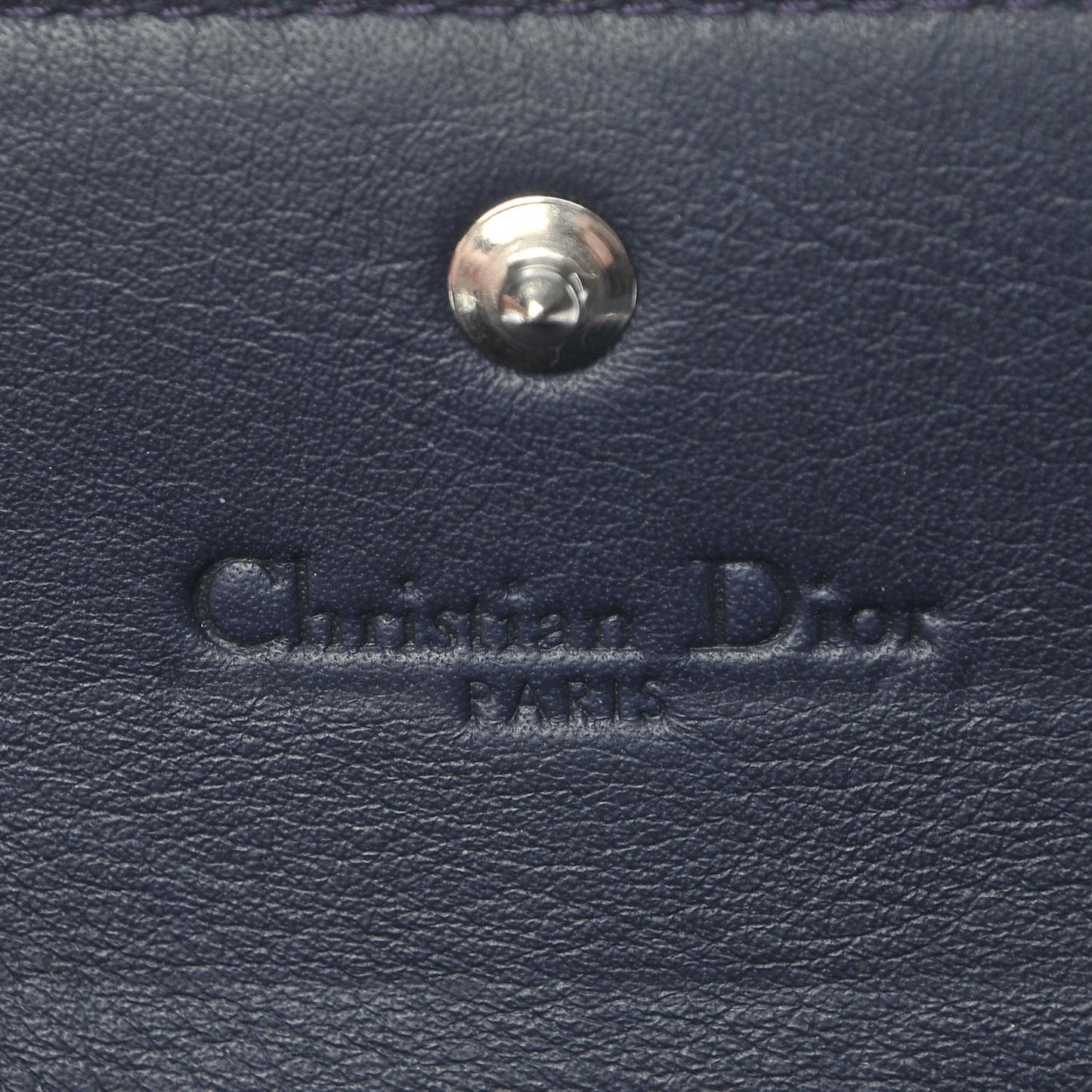 Patent Cannage Lady Dior Rendezvous Wallet On Chain Blue Nuit