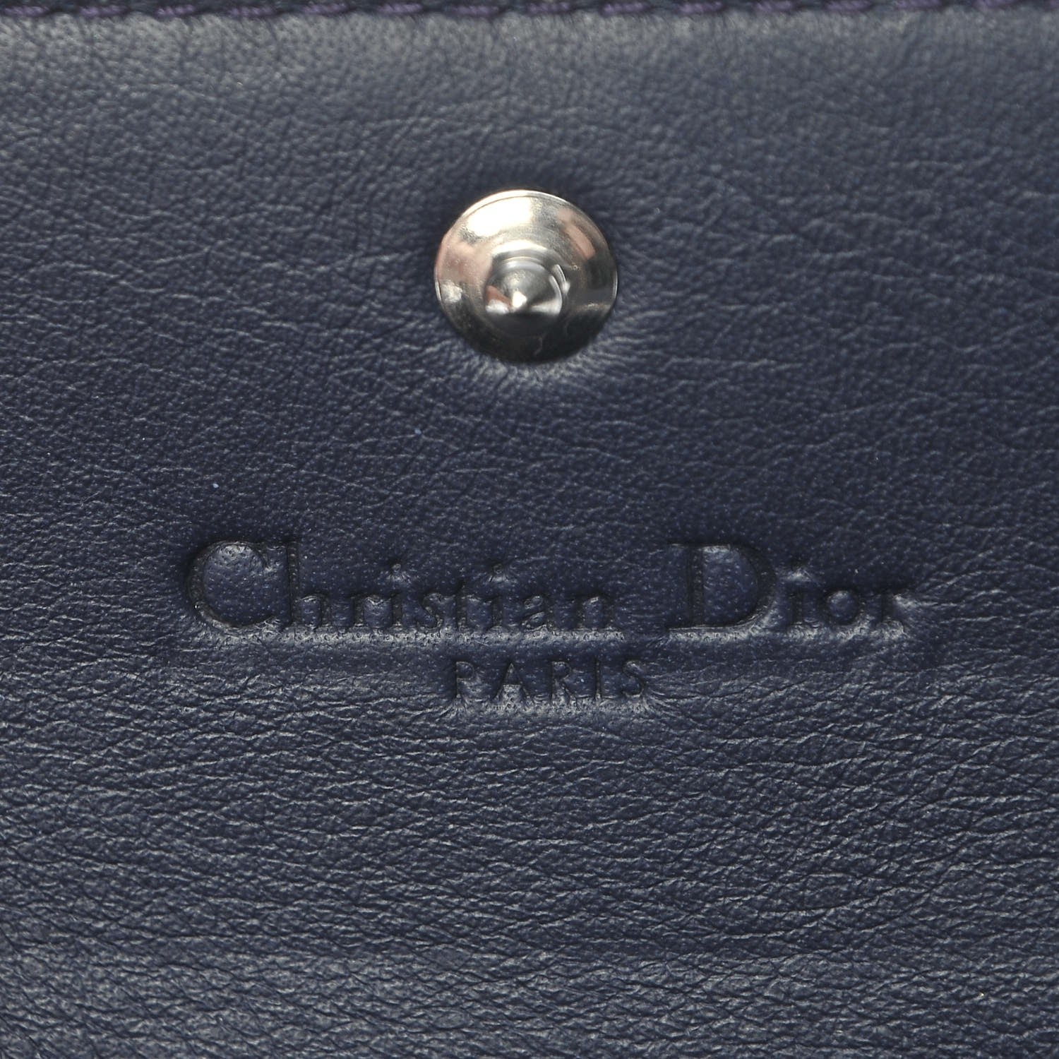 Christian Dior Patent Cannage Lady Dior Rendezvous Wallet On Chain Blue Nuit 6 of 9