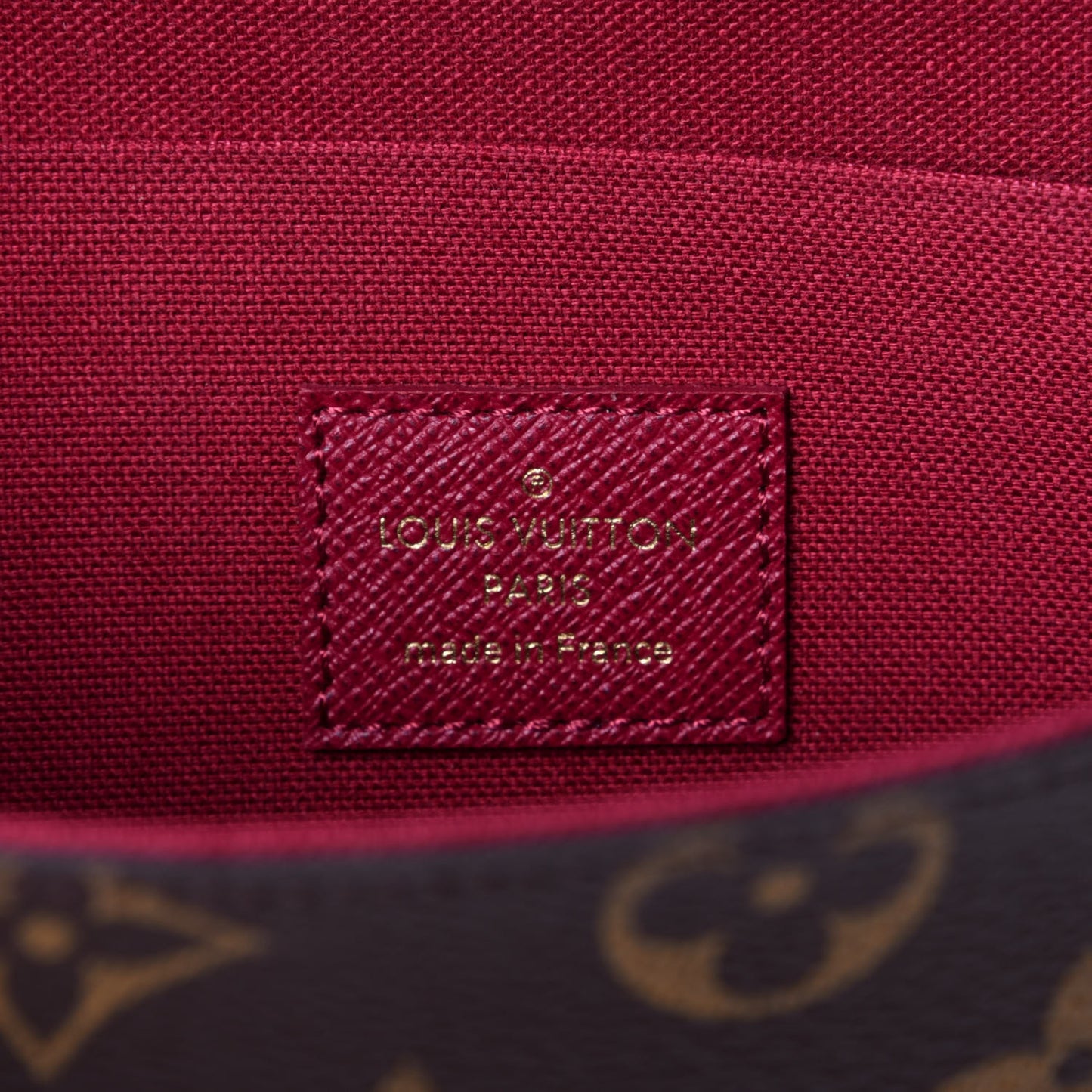 Monogram Pochette Felicie Chain Wallet Fuchsia