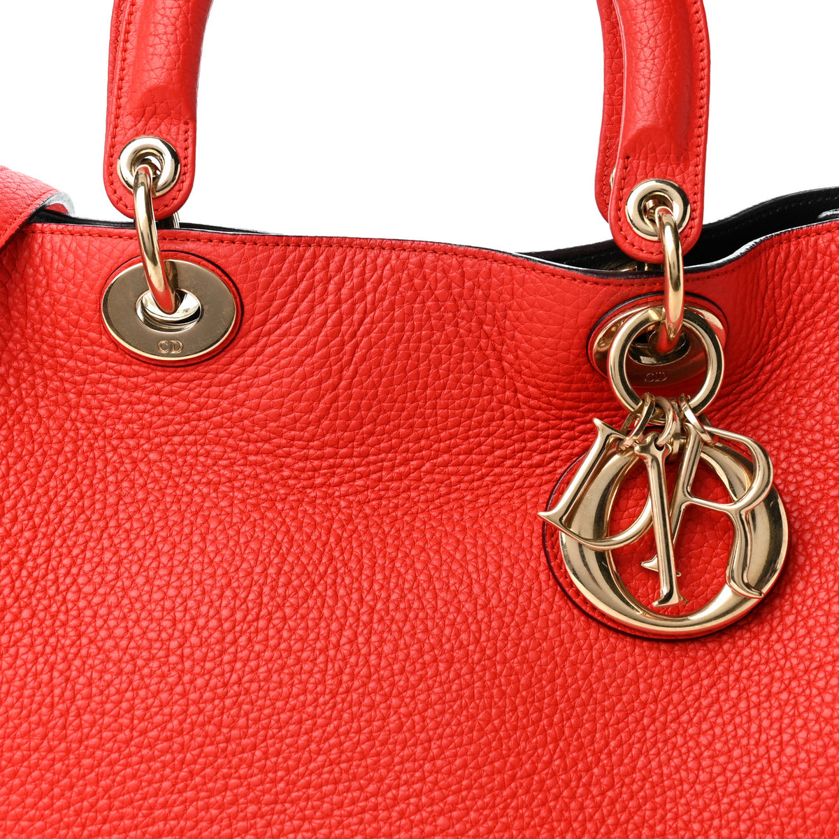 Christian Dior Calfskin Medium Diorissimo Tote Red 8 of 10