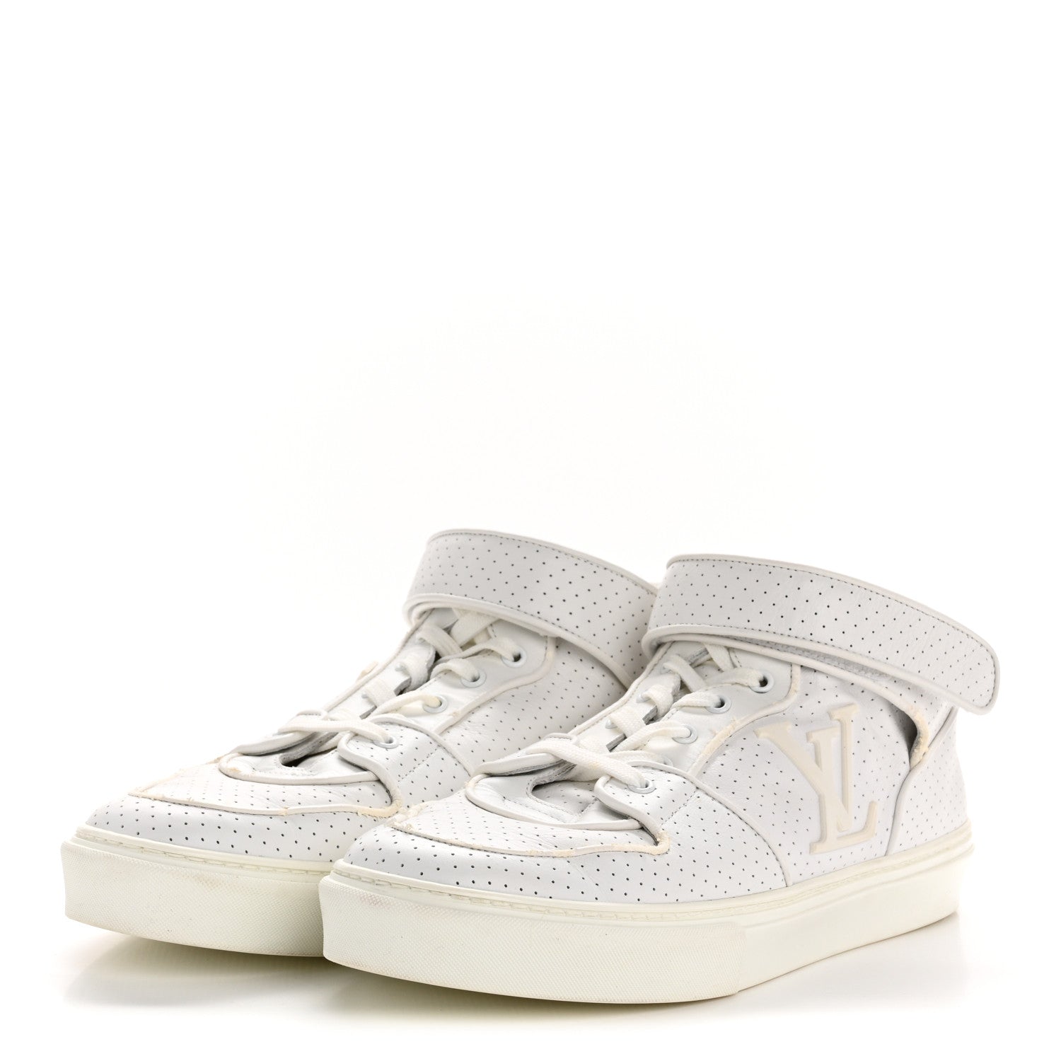 Louis Vuitton Calfskin Perforated Mens Acapulco Sneakers 8 White 4 of 9