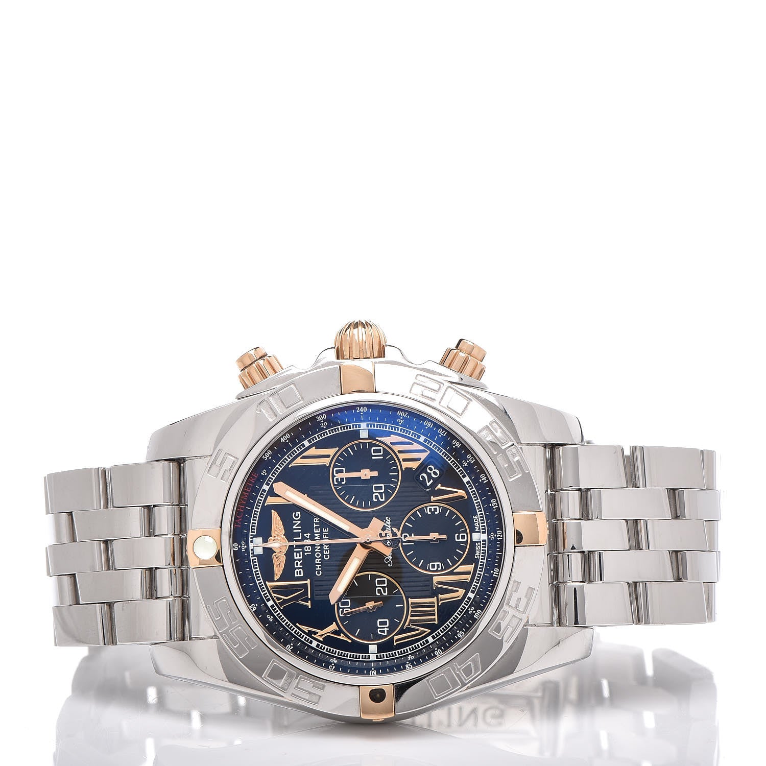 Breitling Stainless Steel 18K Rose Gold 44mm Chronomat Automatic Watch Blue IB0110 3 of 7