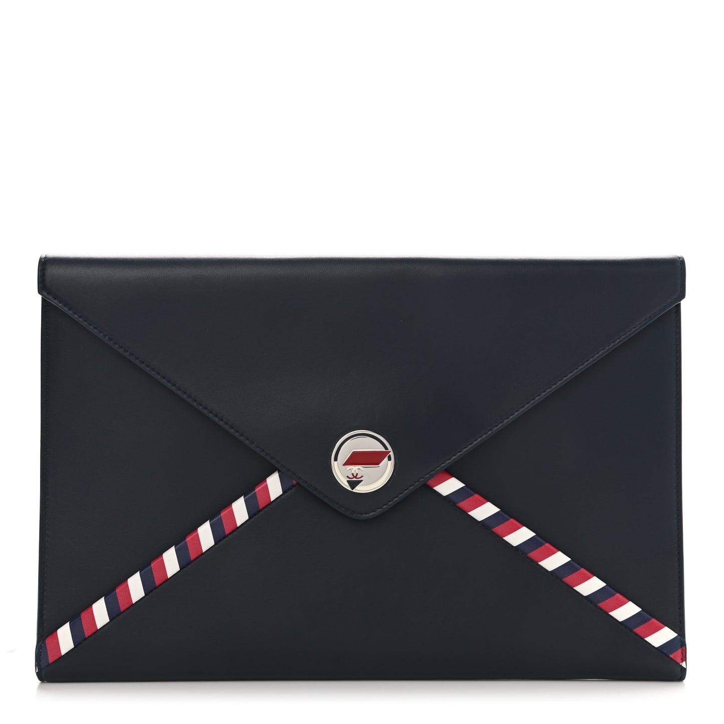 Lambskin Airline Envelope Pouch Navy
