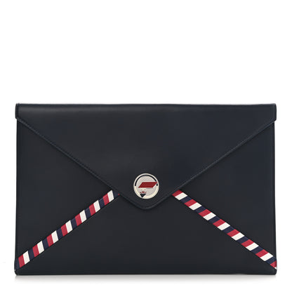 Chanel Lambskin Airline Envelope Pouch Navy 1 of 8
