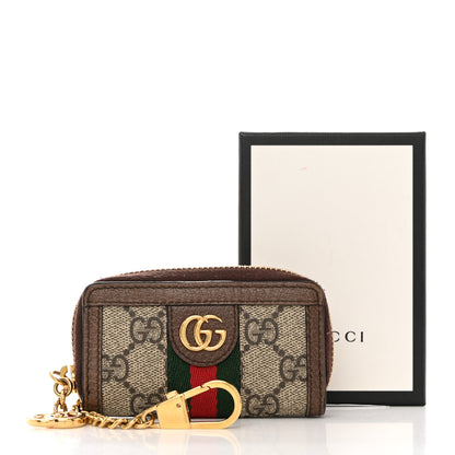 Gucci GG Supreme Monogram Web Ophidia Zip Around Key Case Beige New Acero 7 of 7