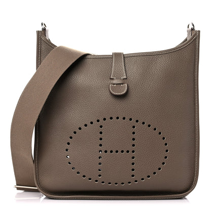 Hermes Taurillon Clemence Evelyne III GM Etoupe 1 of 10