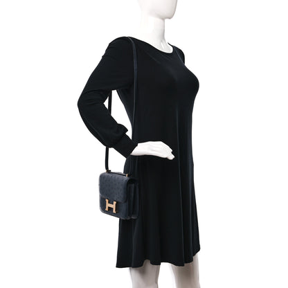 Hermes Ostrich Constance 18 Bleu Indigo 2 of 13