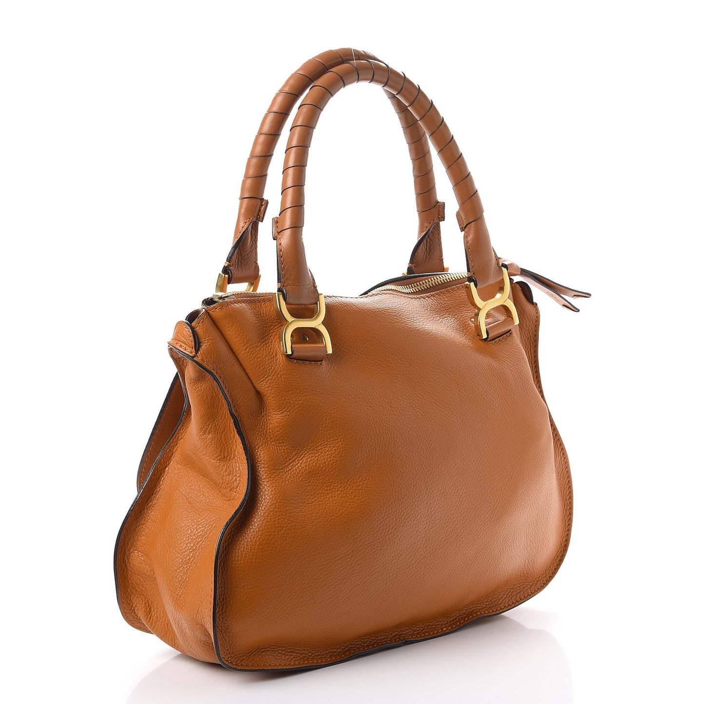 Calfskin Medium Marcie Satchel Light Tan
