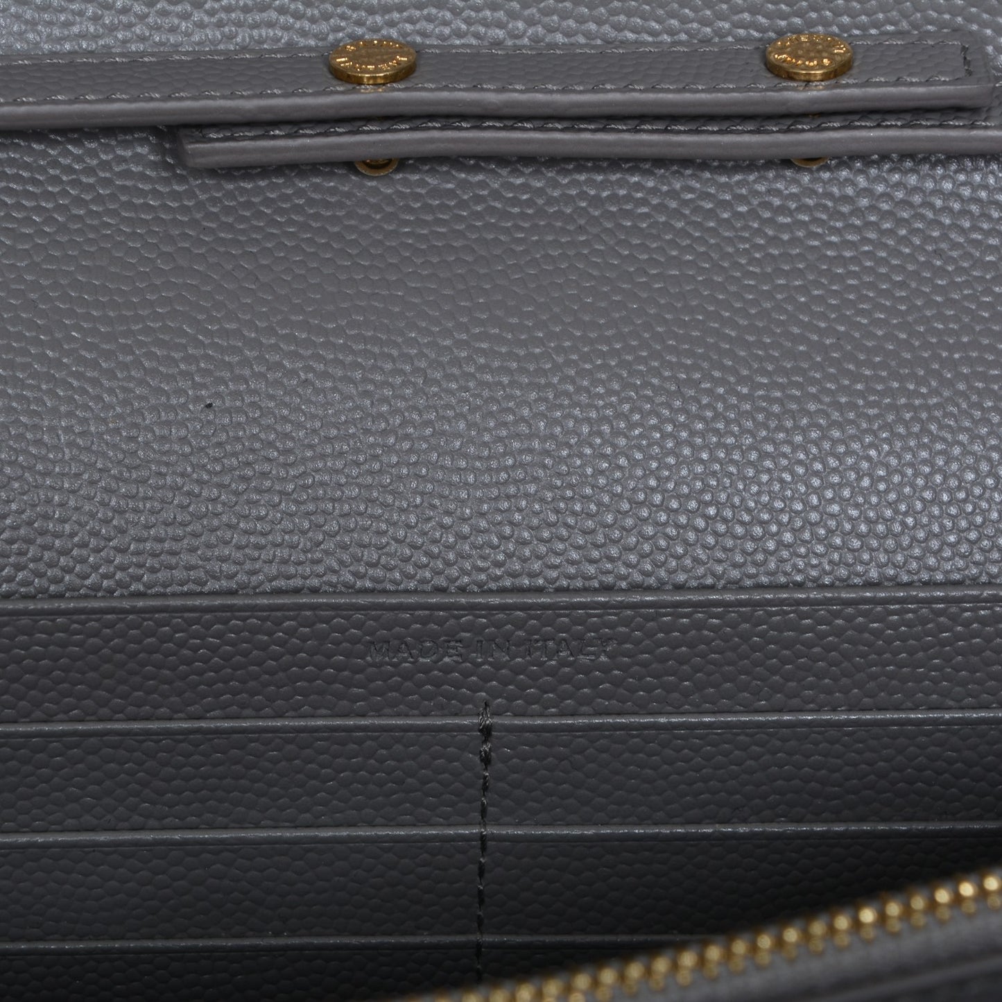 Grain De Poudre Matelasse Chevron Monogram Chain Wallet Oyster Grey