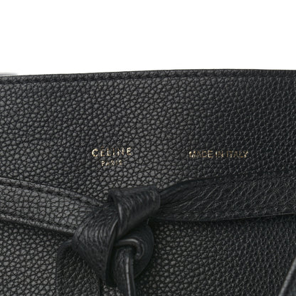 Celine Soft Grained Calfskin Small Belt Cabas Phantom Black 8 of 16