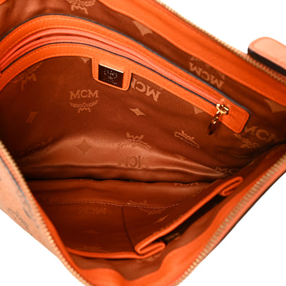 MCM Visetos Calfskin Zip Pouch Cognac Orange 5 of 10