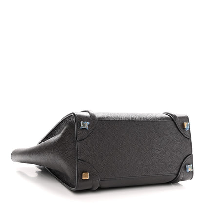 Celine Drummed Calfskin Micro Luggage Liquorice 4 of 9