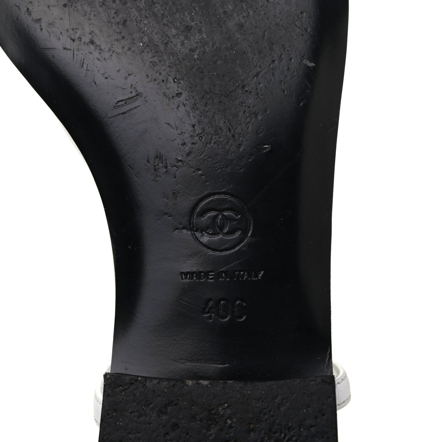 CC Logo Thong Sandals 40 White