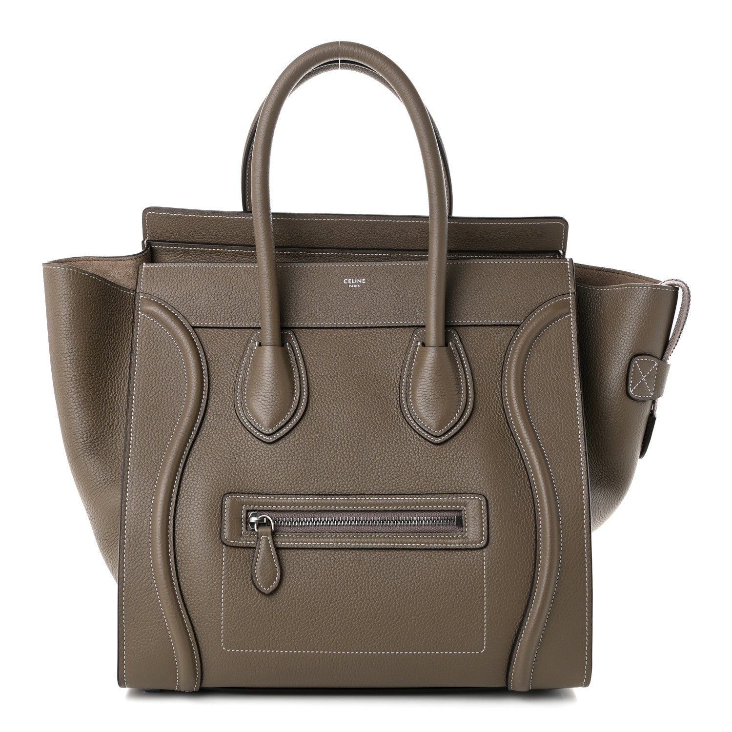 Celine Drummed Calfskin Mini Luggage Souris 1 of 10