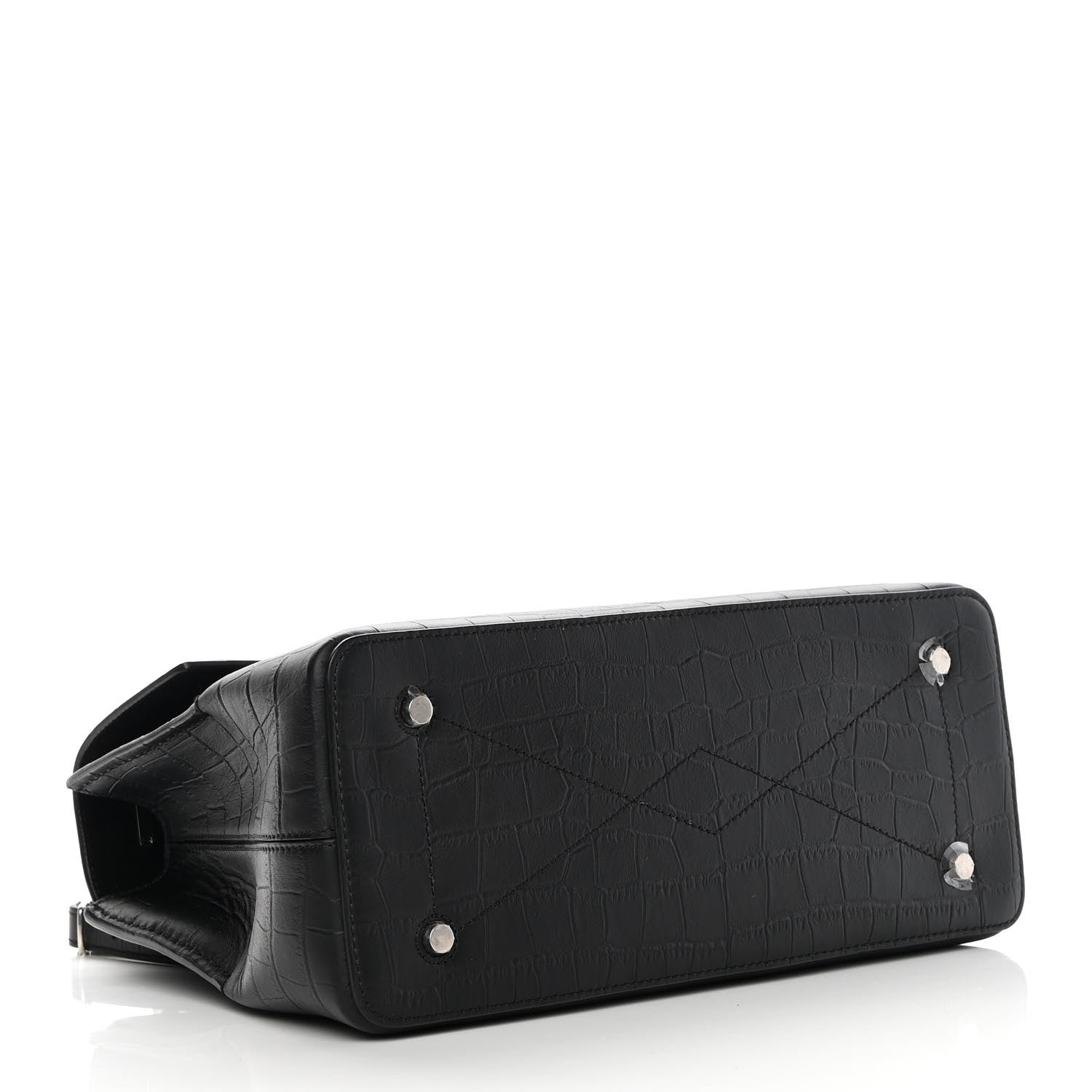 Mulberry Matte Croc Calfskin Embossed Small Seaton Black 4 of 11