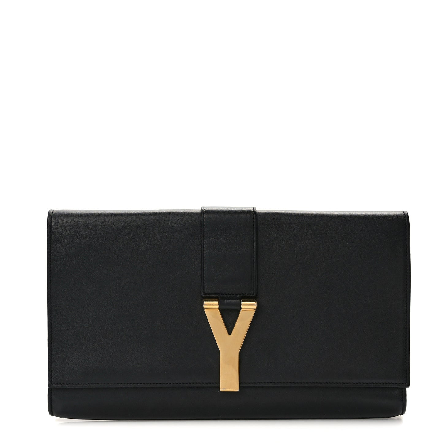 Calfskin Classic Y Ligne Clutch Black