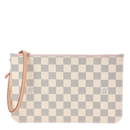 Louis Vuitton Damier Azur Neverfull MM GM Pochette Rose Ballerine 1 of 6
