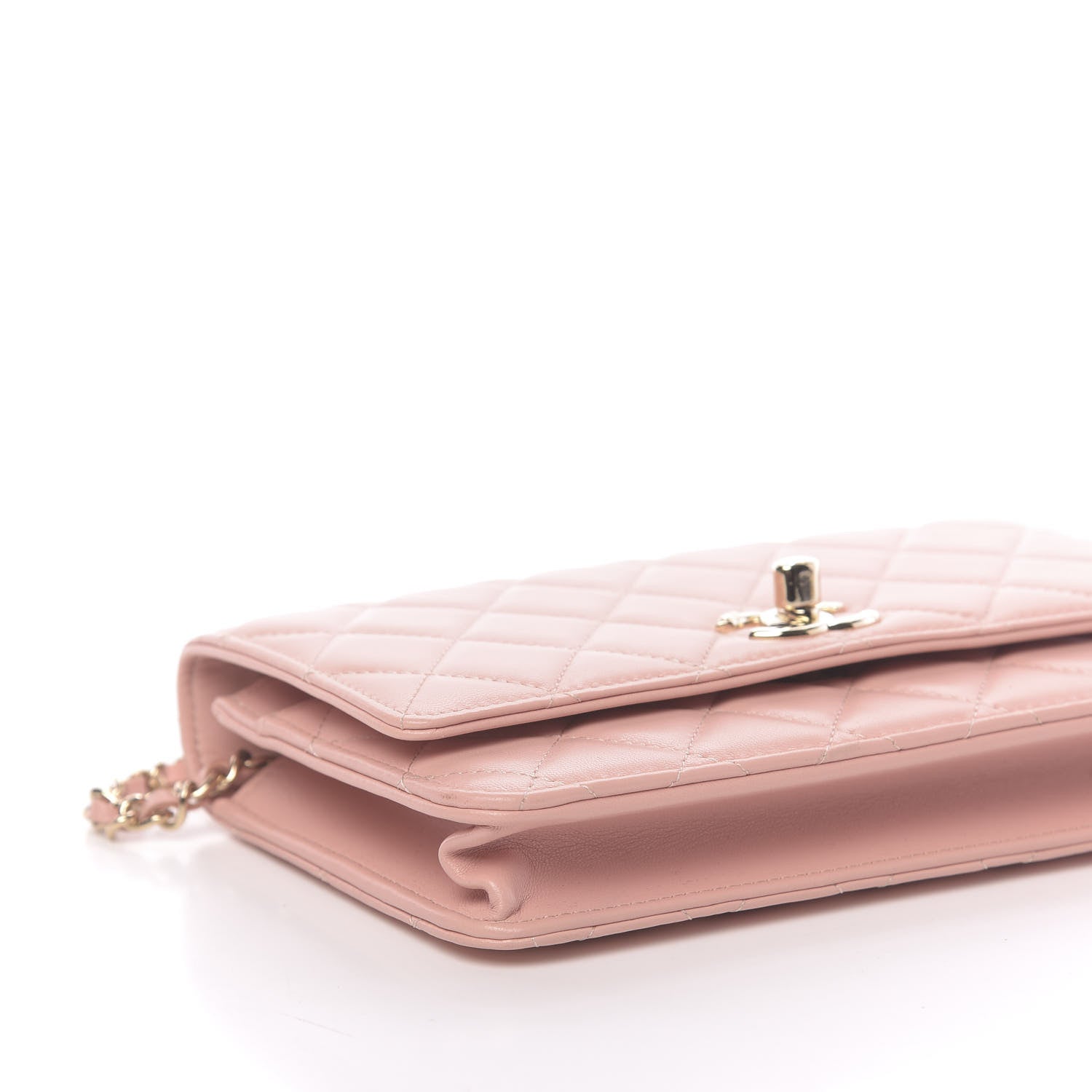 Chanel Lambskin Quilted Trendy CC Wallet On Chain WOC Pink 9 of 13