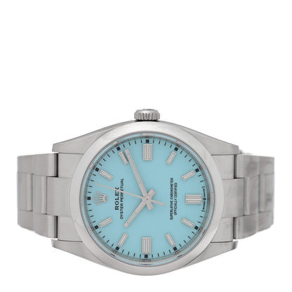 Rolex Stainless Steel 36mm Oyster Perpetual Watch Turquoise 126000 2 of 5