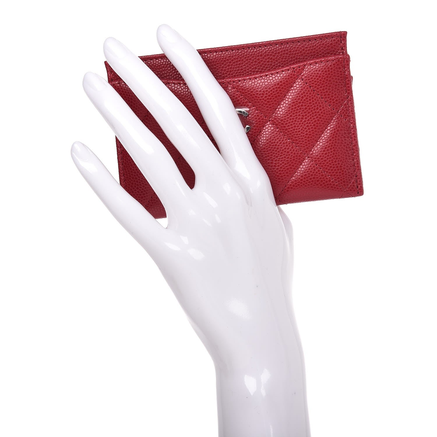 Chanel Caviar Quilted Card Holder Pink 2 of 9