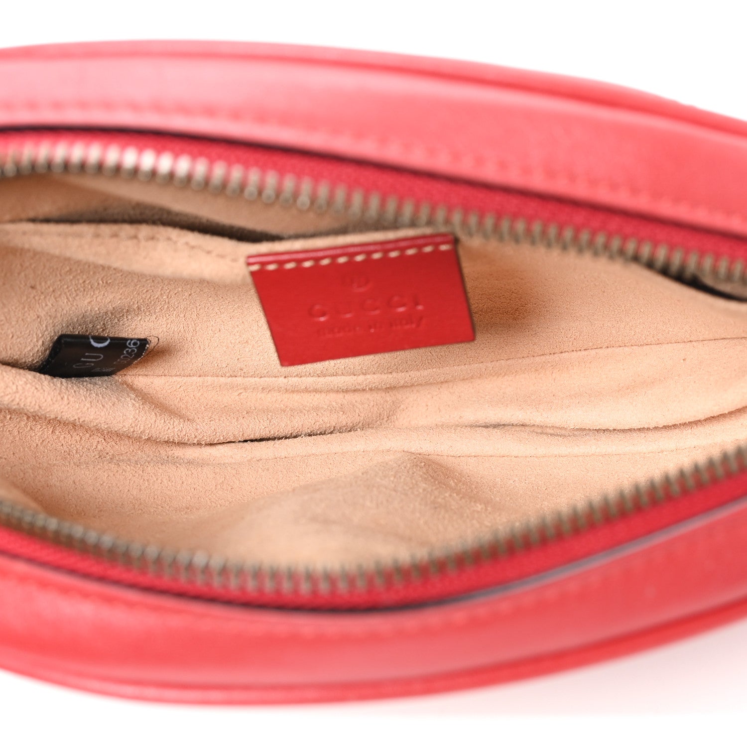Gucci Calfskin Matelasse GG Marmont Belt Bag 75 30 Hibiscus Red 5 of 11