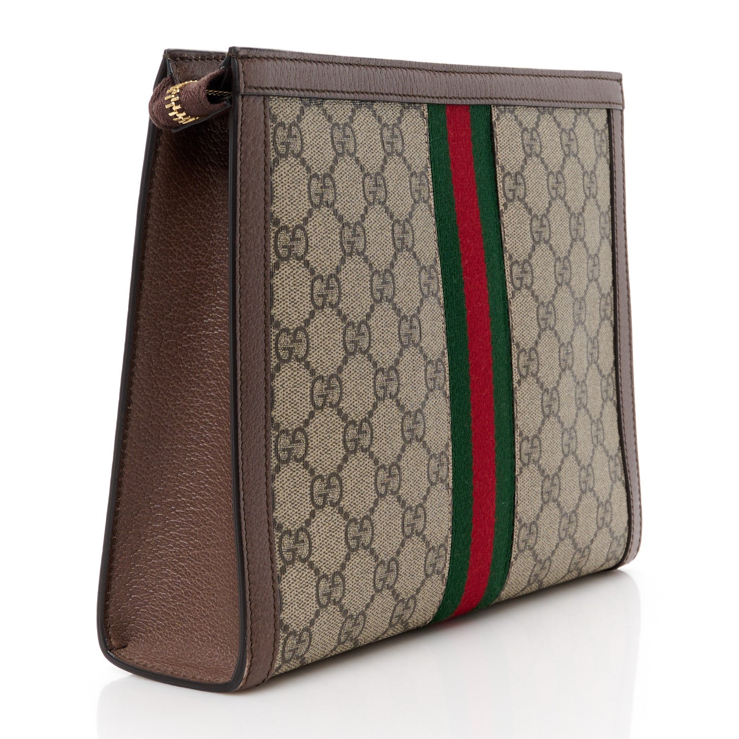 Gucci GG Supreme Monogram Web Ophidia Pouch Brown 3 of 10