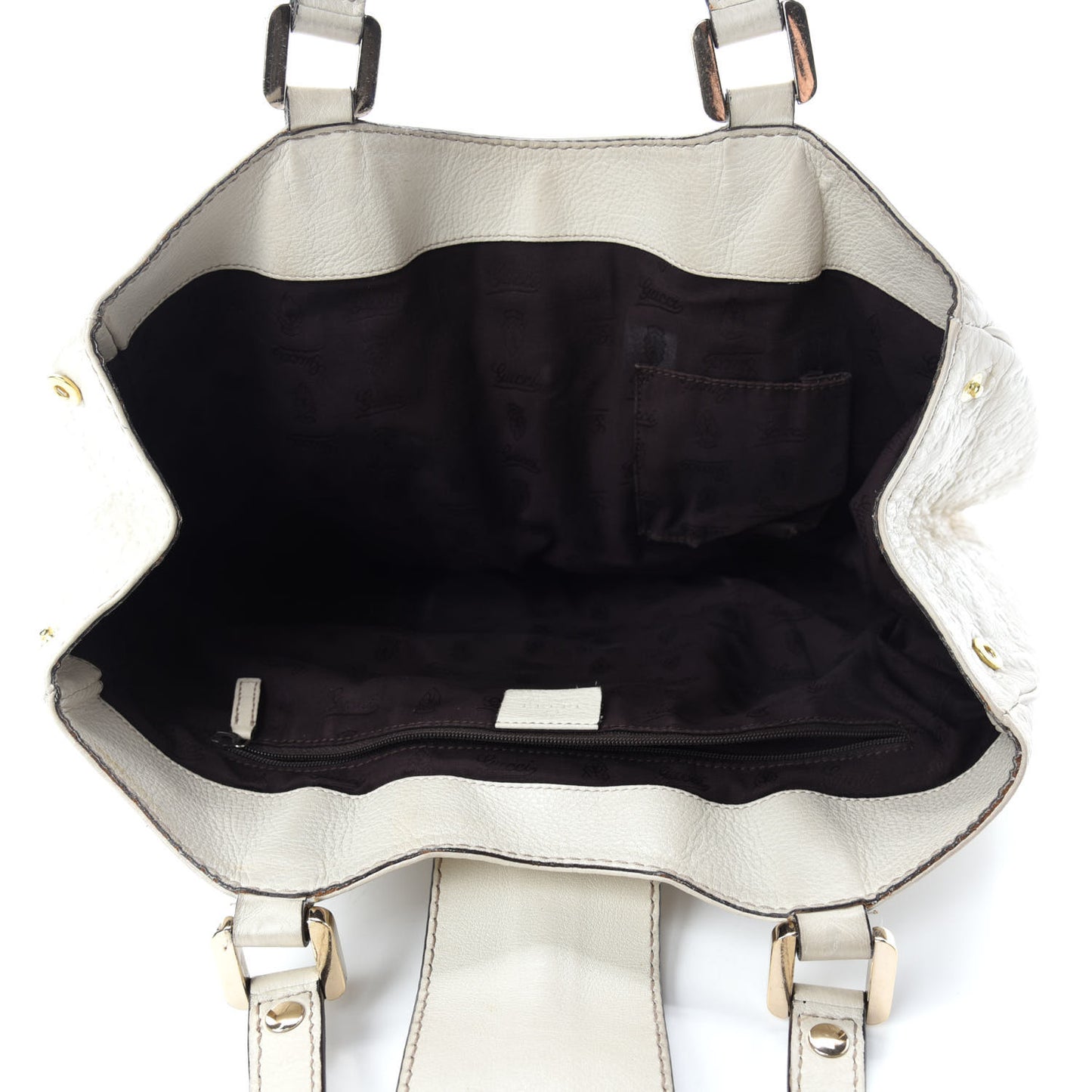 Guccissima Large New Ladies Hobo Off White