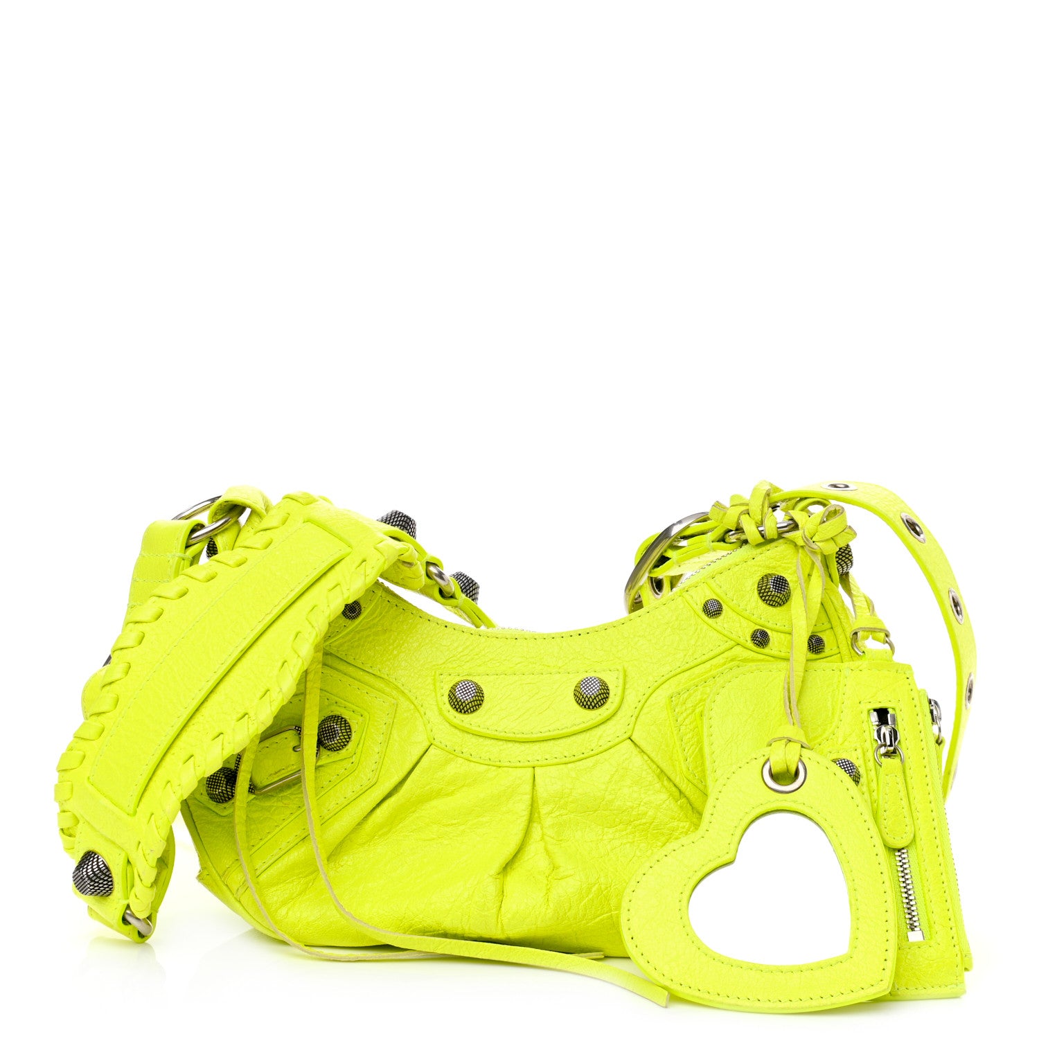 Balenciaga Agneau Arena Le Cagole Shoulder Bag XS Fluo Yellow 1 of 11
