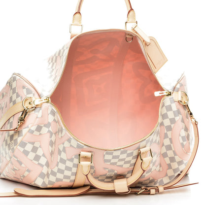 Louis Vuitton Damier Azur Tahitienne Keepall Bandouliere 50 Rose Ballerine 5 of 7