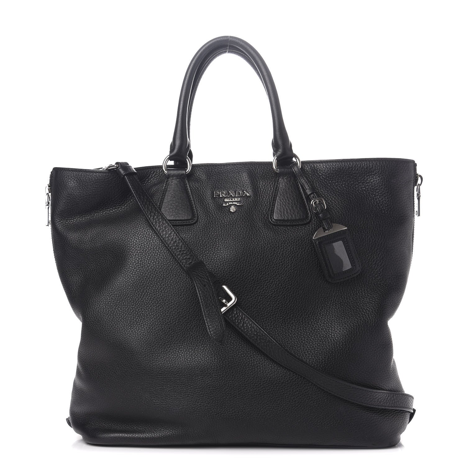 Prada Vitello Phenix Tote Black 2 of 19