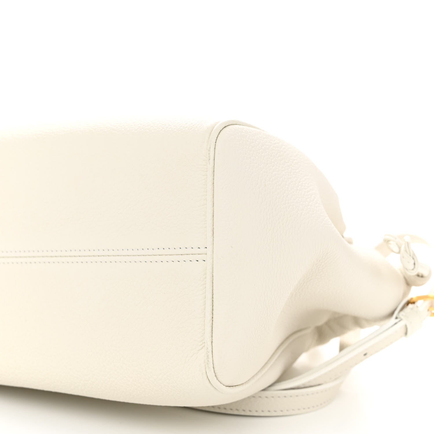 Celine Calfskin Cuir Small Triomphe Cabas Drawstring White 9 of 9