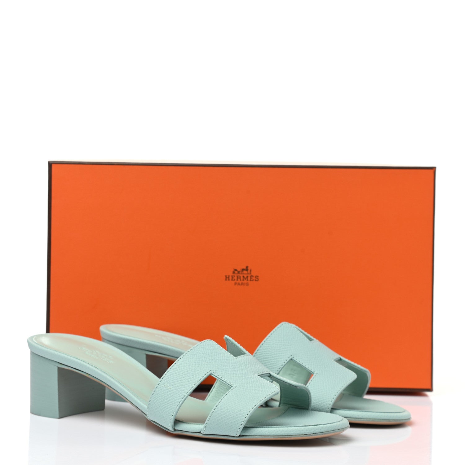 Hermes Epsom Oasis Sandals 37 Vert Embrun 8 of 8
