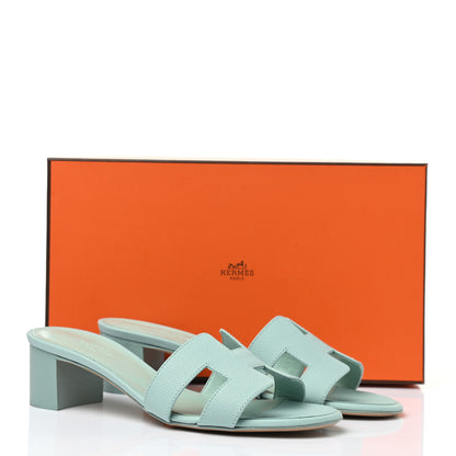Hermes Epsom Oasis Sandals 37 Vert Embrun 8 of 8