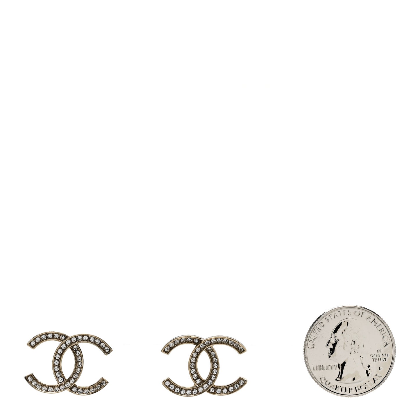 Crystal CC Earrings Gold
