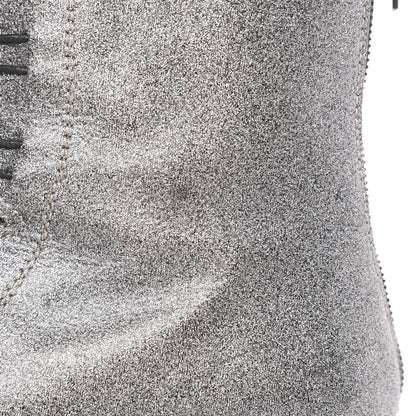 Jimmy Choo Glitter Haze Combat Boots 40 Silver 7 of 9
